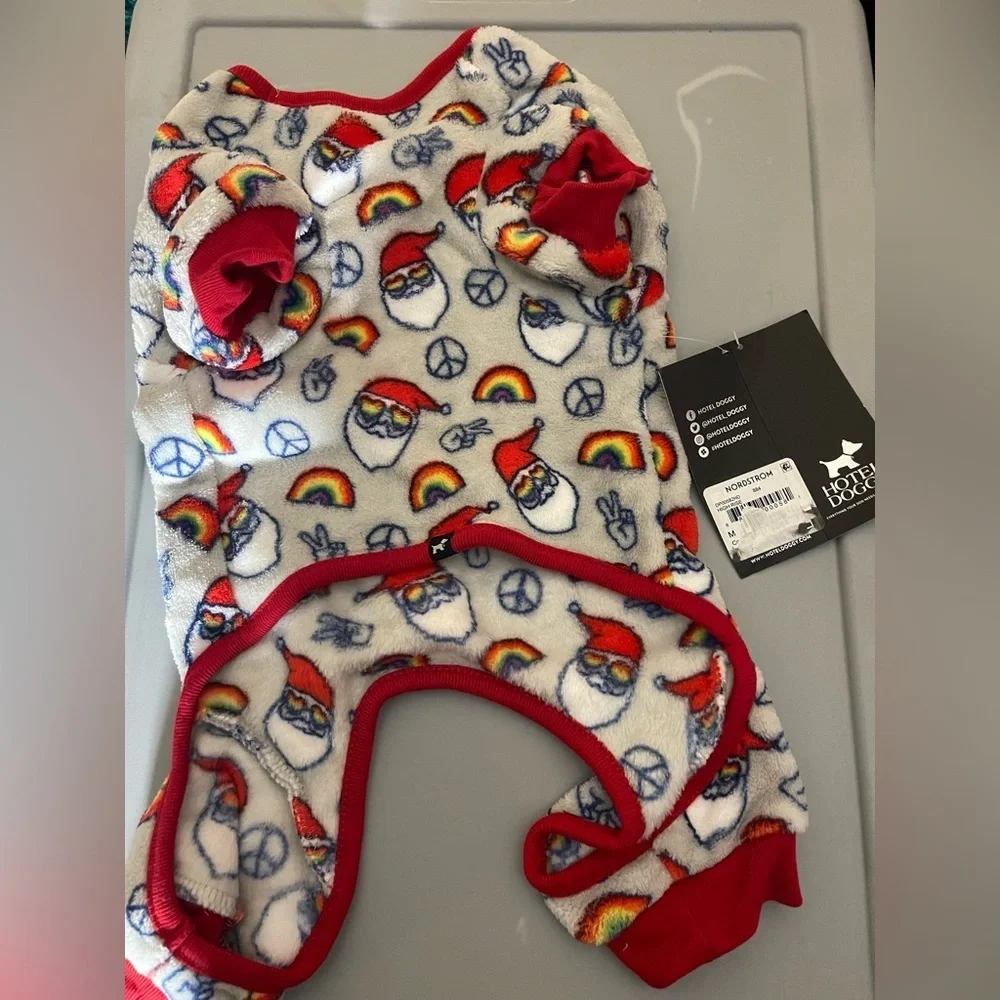 🎉HOST PICK🎉HOTEL DOGGY Pride Santa Plush Dog Romper, High Rise, XS and Med, NWT